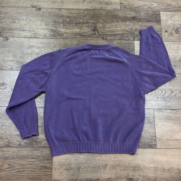 Vintage 90s Lands' End Purple Knit Sweater Made in USA - Men's Size Large - Picture 5 of 7
